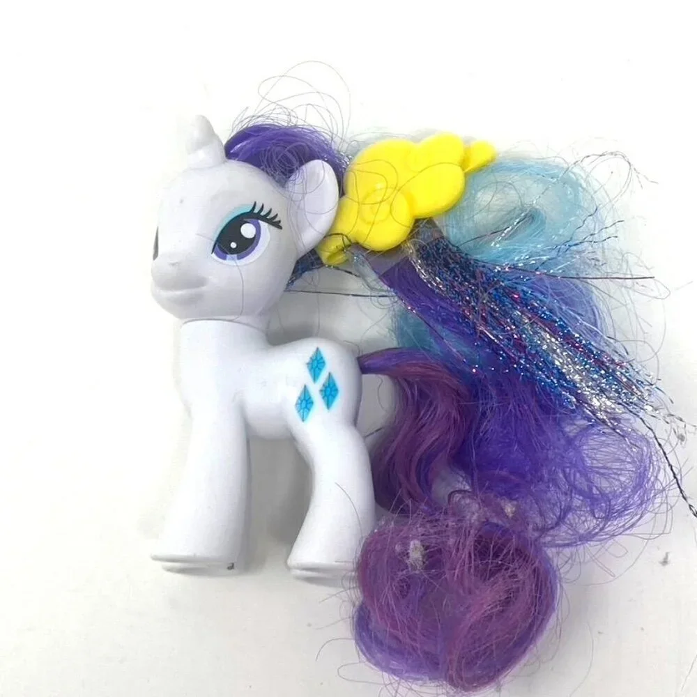 My Little Pony Rainbow Power Rarity Purple Blue Sparkly Hair Clip Collectible